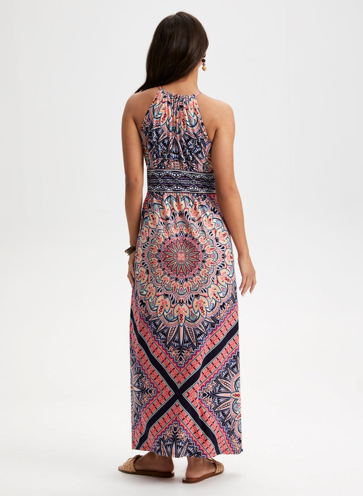 Mixed Print Maxi Dress