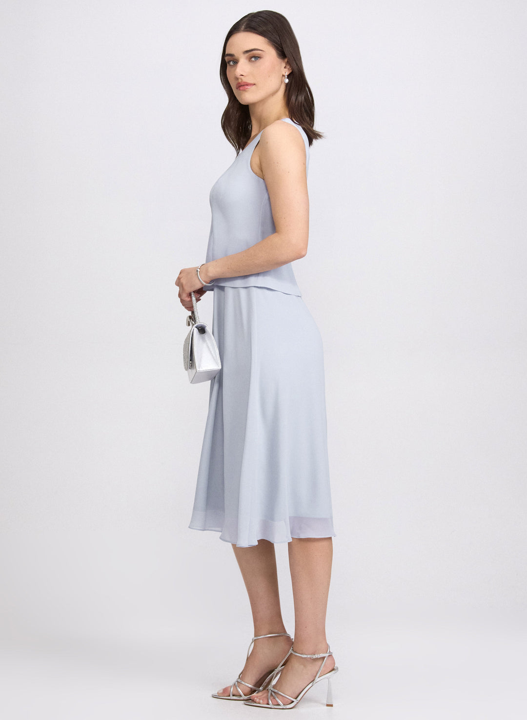 Textured Jacket & Chiffon Dress Set
