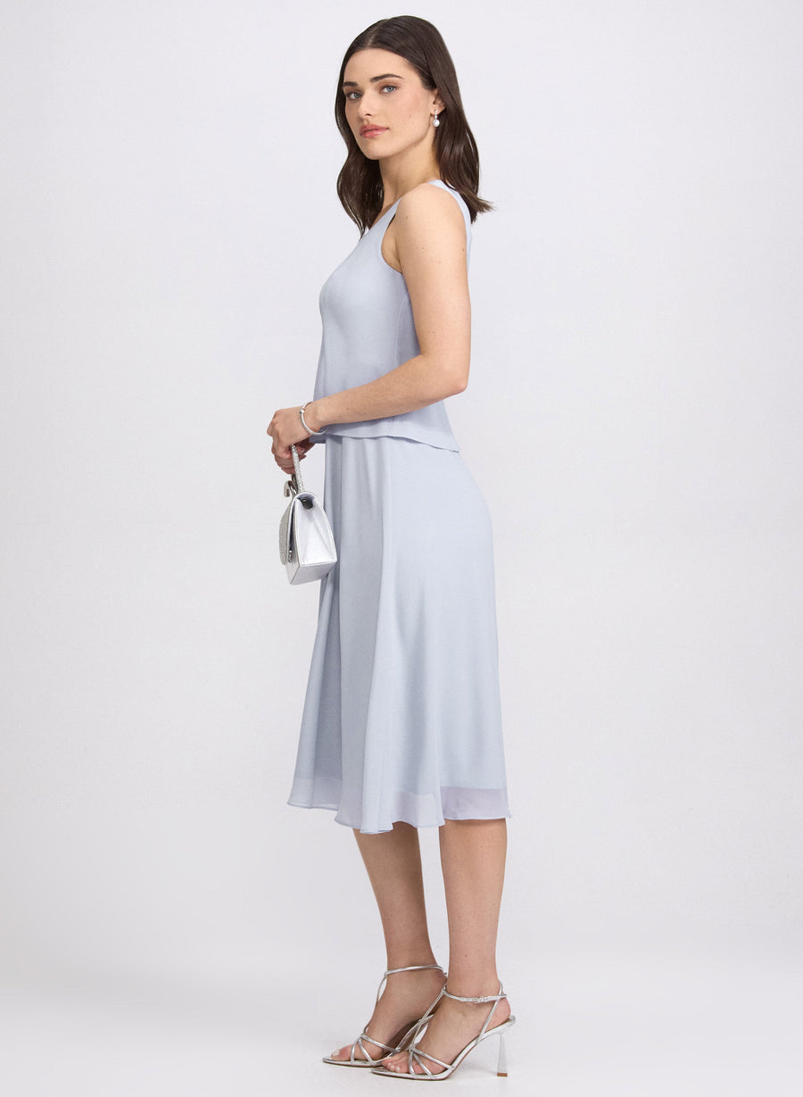 Textured Jacket & Chiffon Dress Set