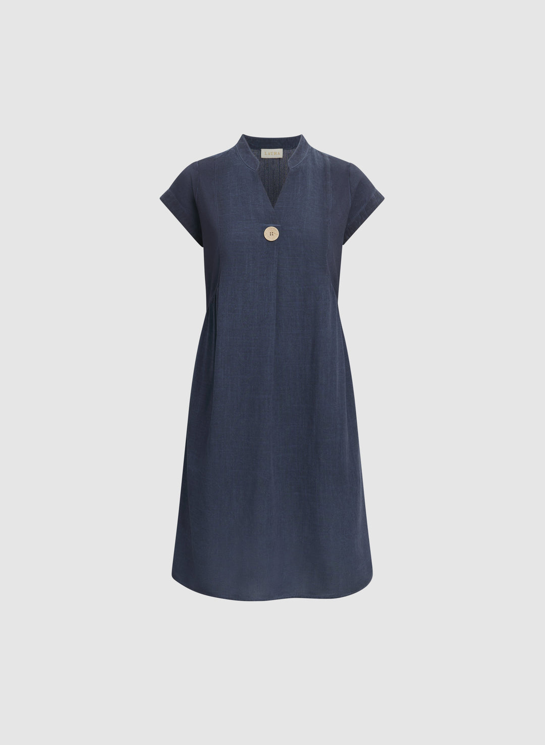 Linen-Blend Pocket Dress