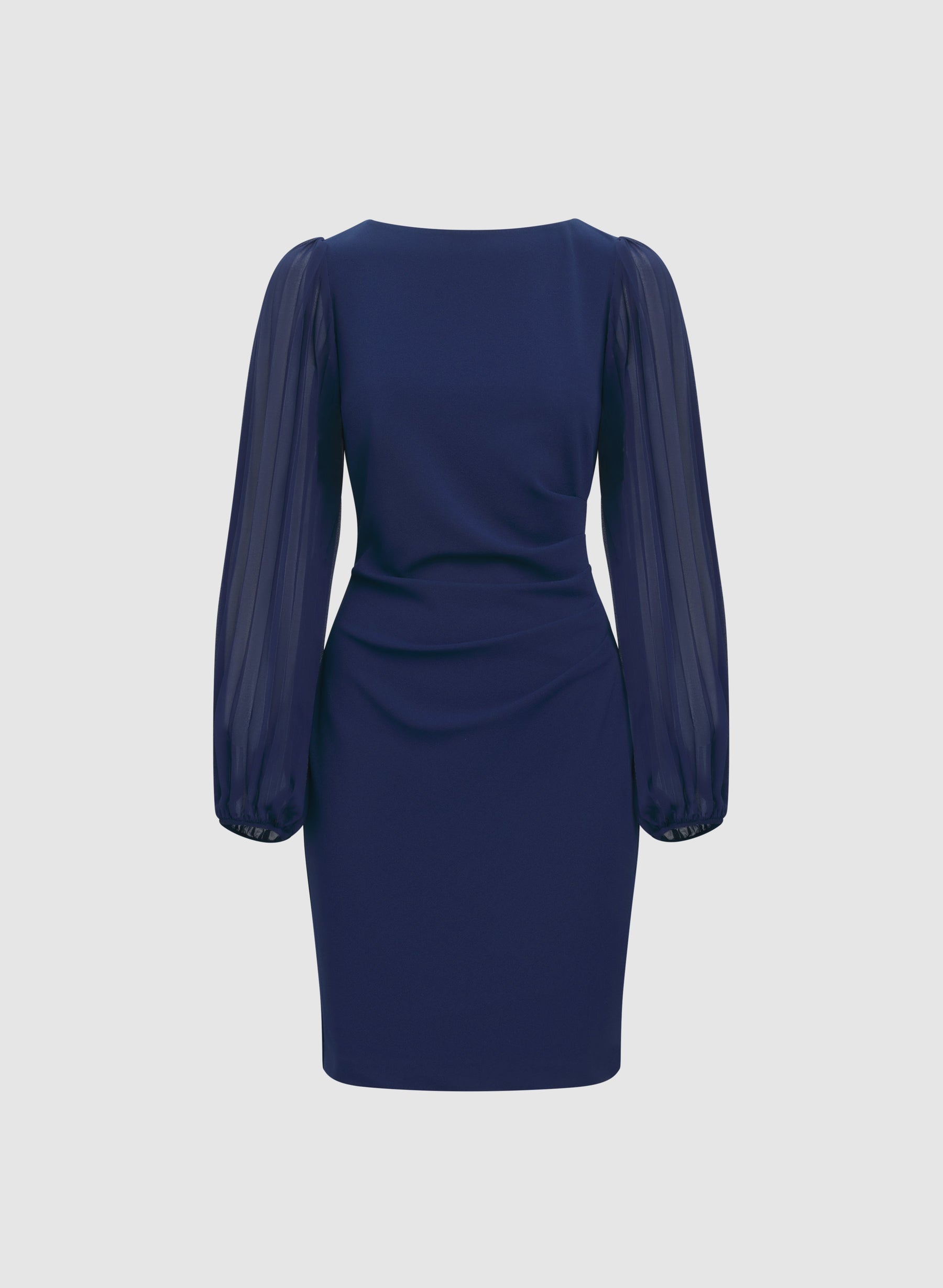 Pleated Chiffon Sleeve Dress