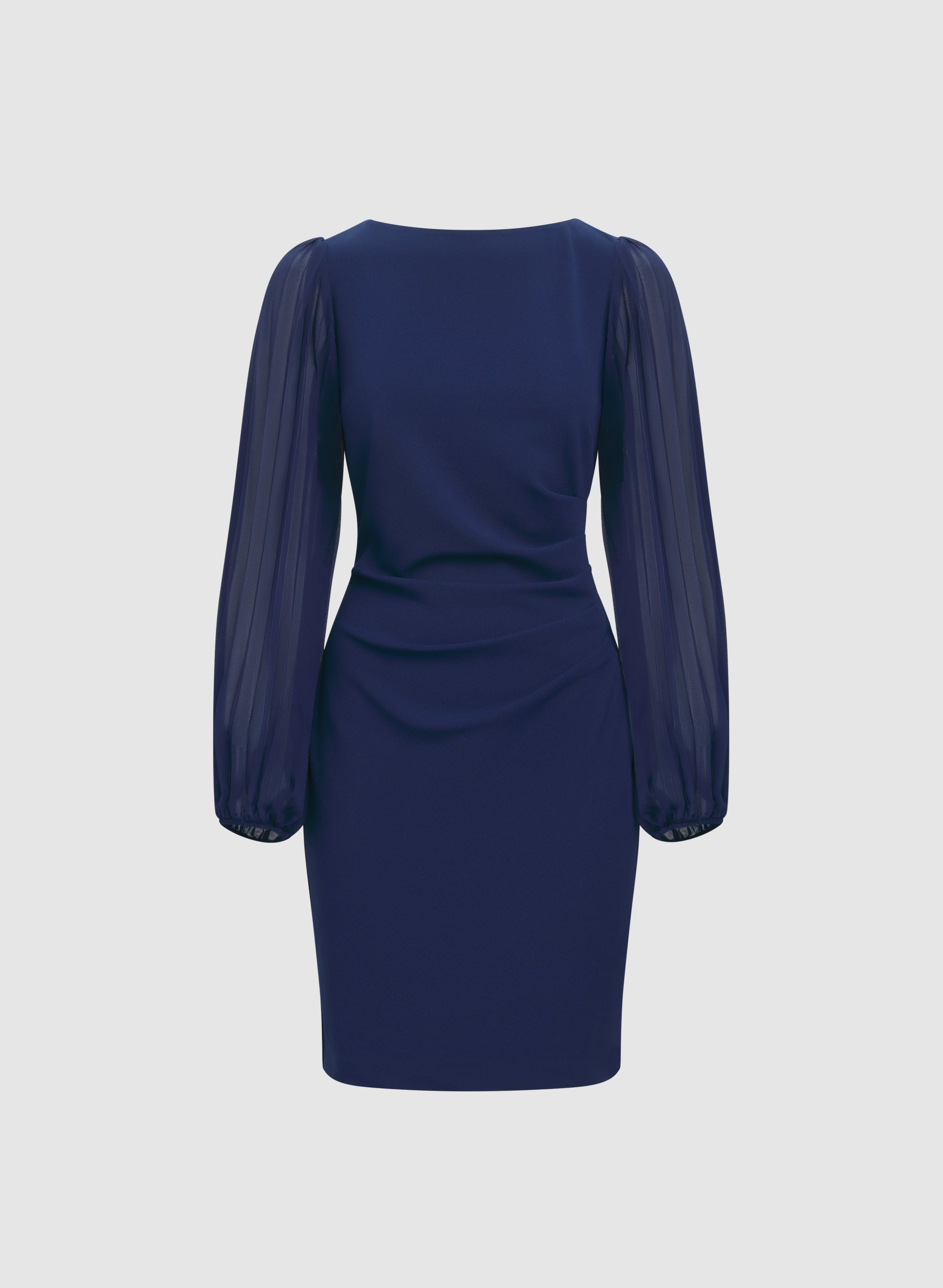Pleated Chiffon Sleeve Dress