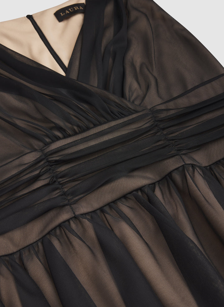 Mesh Fit and Flare Dress