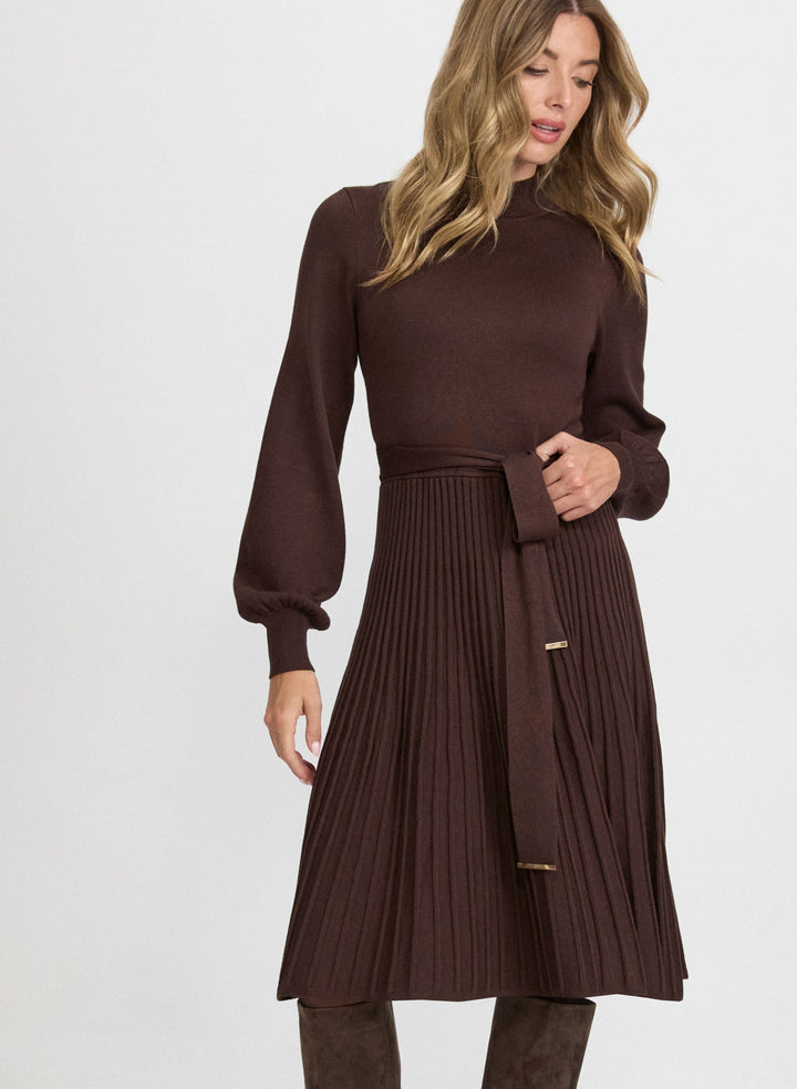 Pleated Sweater Dress