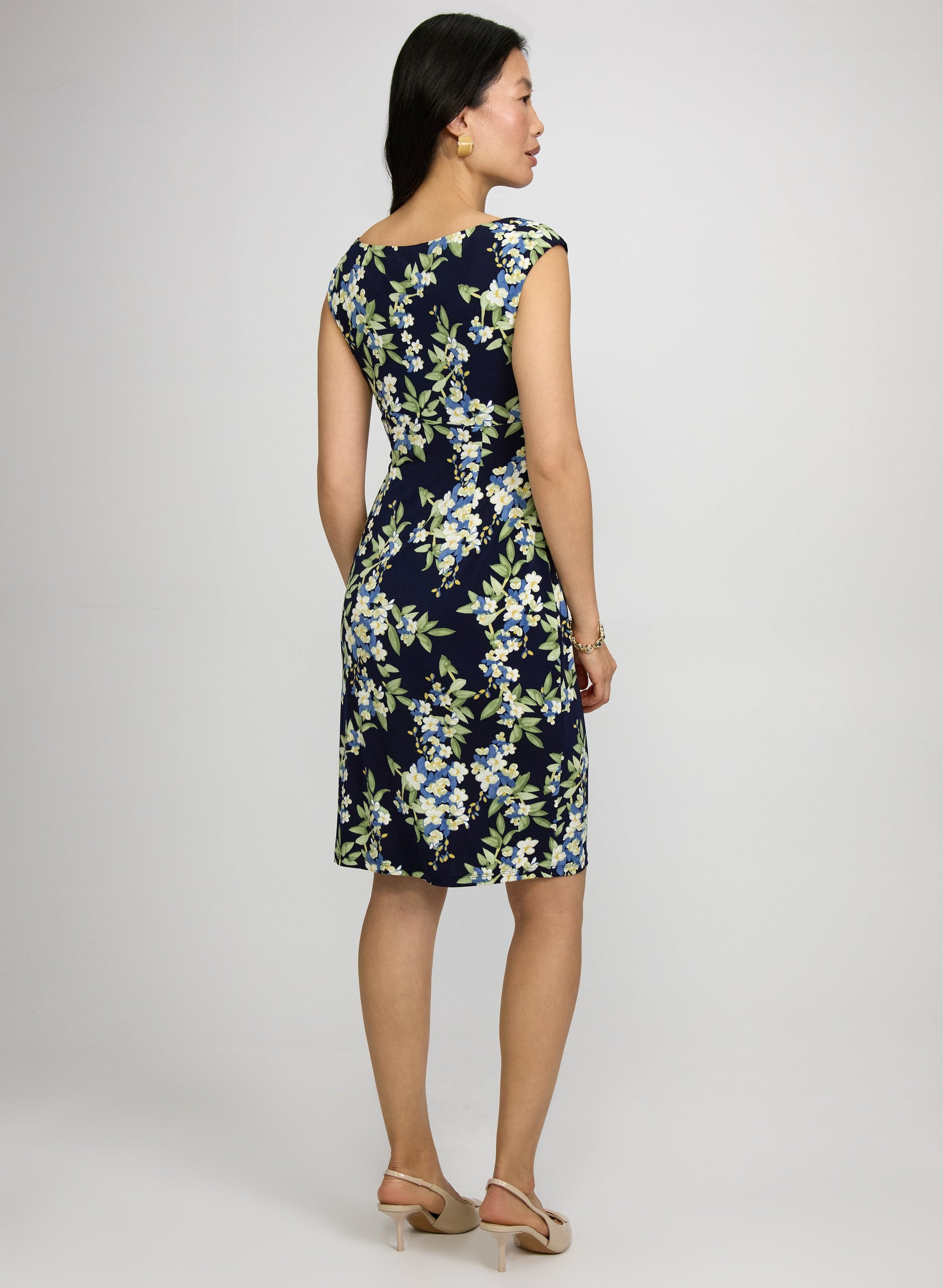 Floral Draped Dress