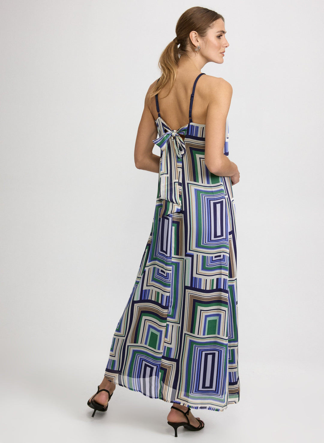 Geometric Halter Neck Dress