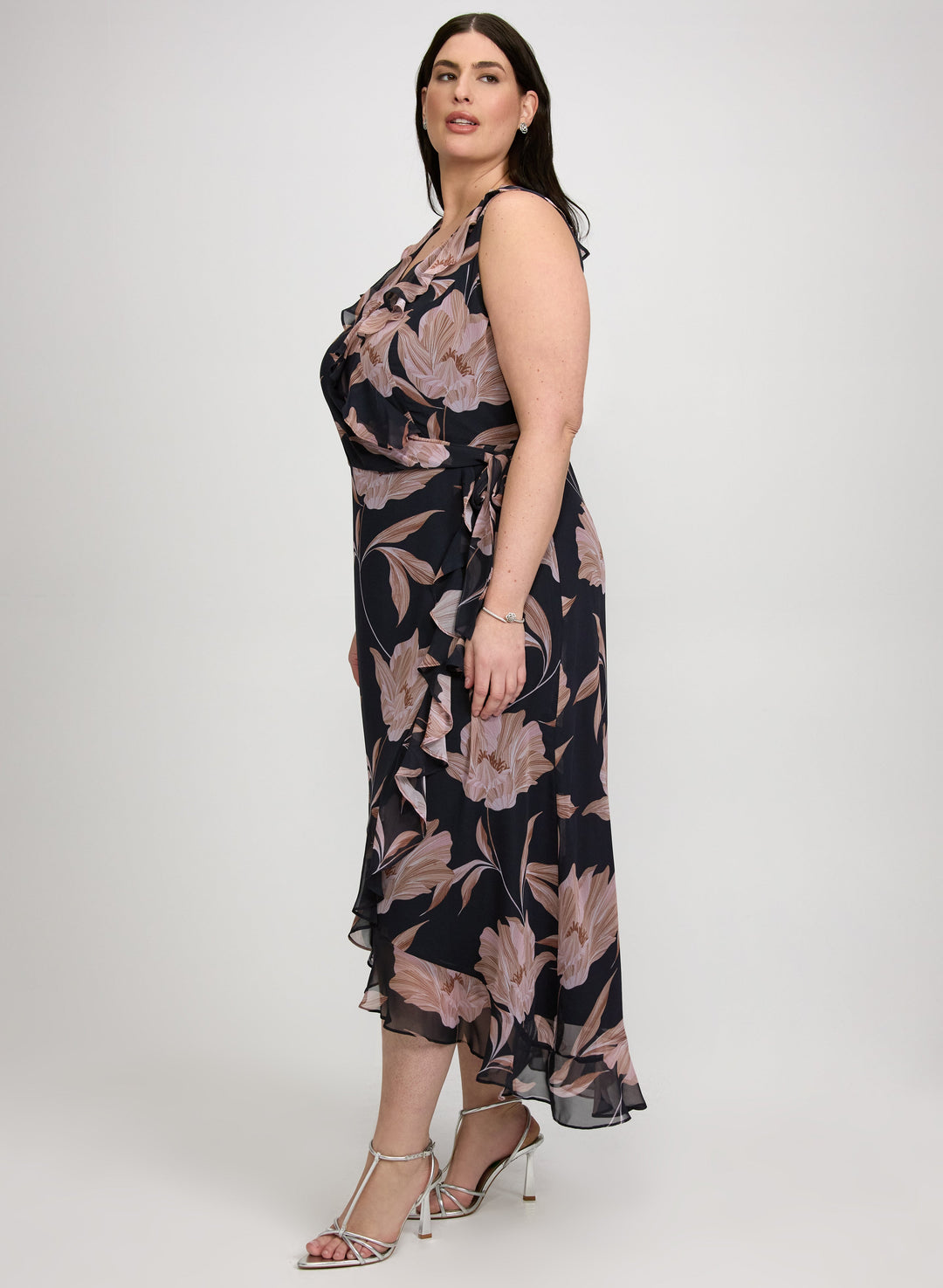 Floral Chiffon Midi Dress
