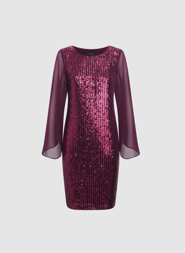 Sequined Split Sleeve Dress
