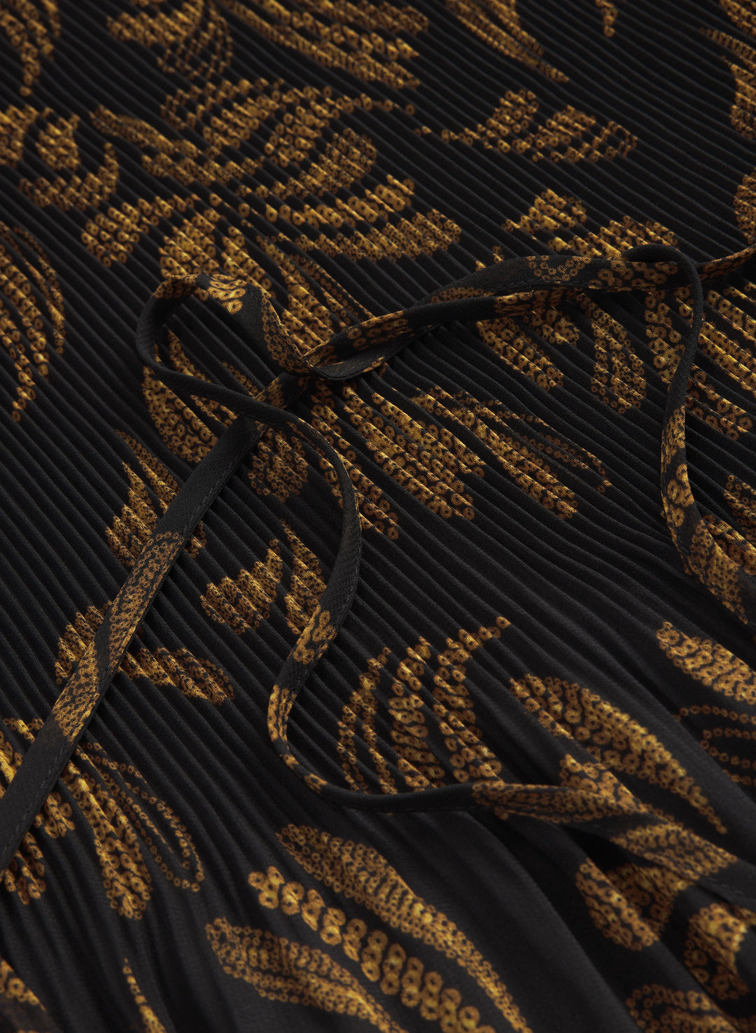 Pleated Paisley Dress