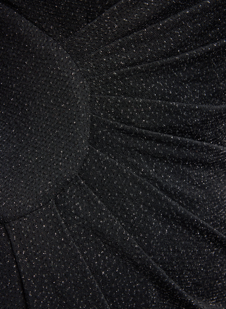 Draped Glitter Knit Dress