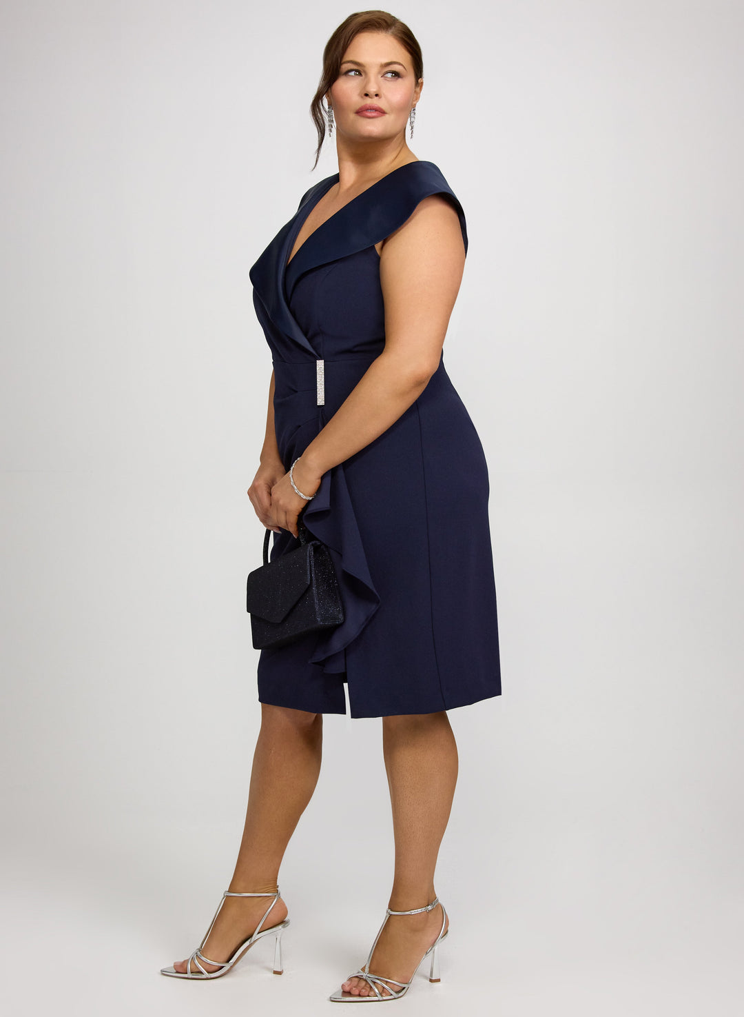 Tuxedo Satin Collar Dress