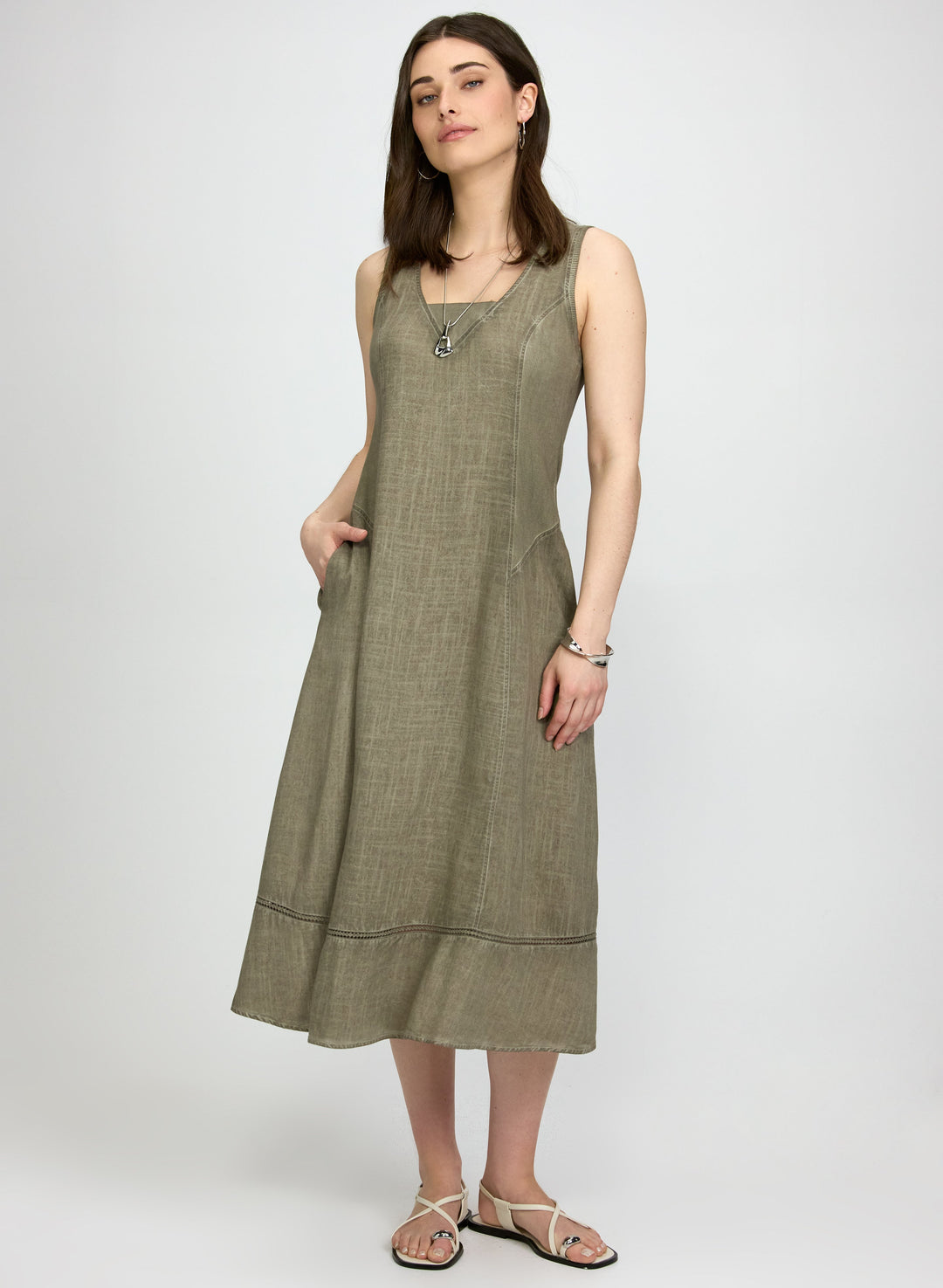 Linen-Blend Dress