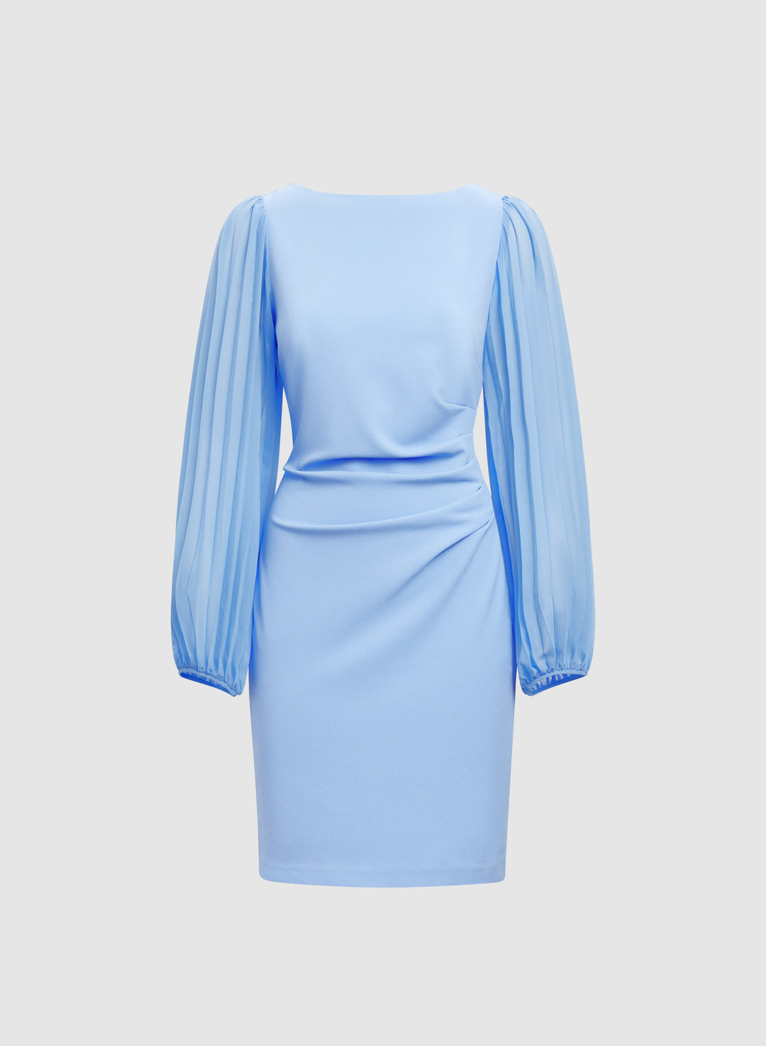 Pleated Chiffon Sleeve Dress