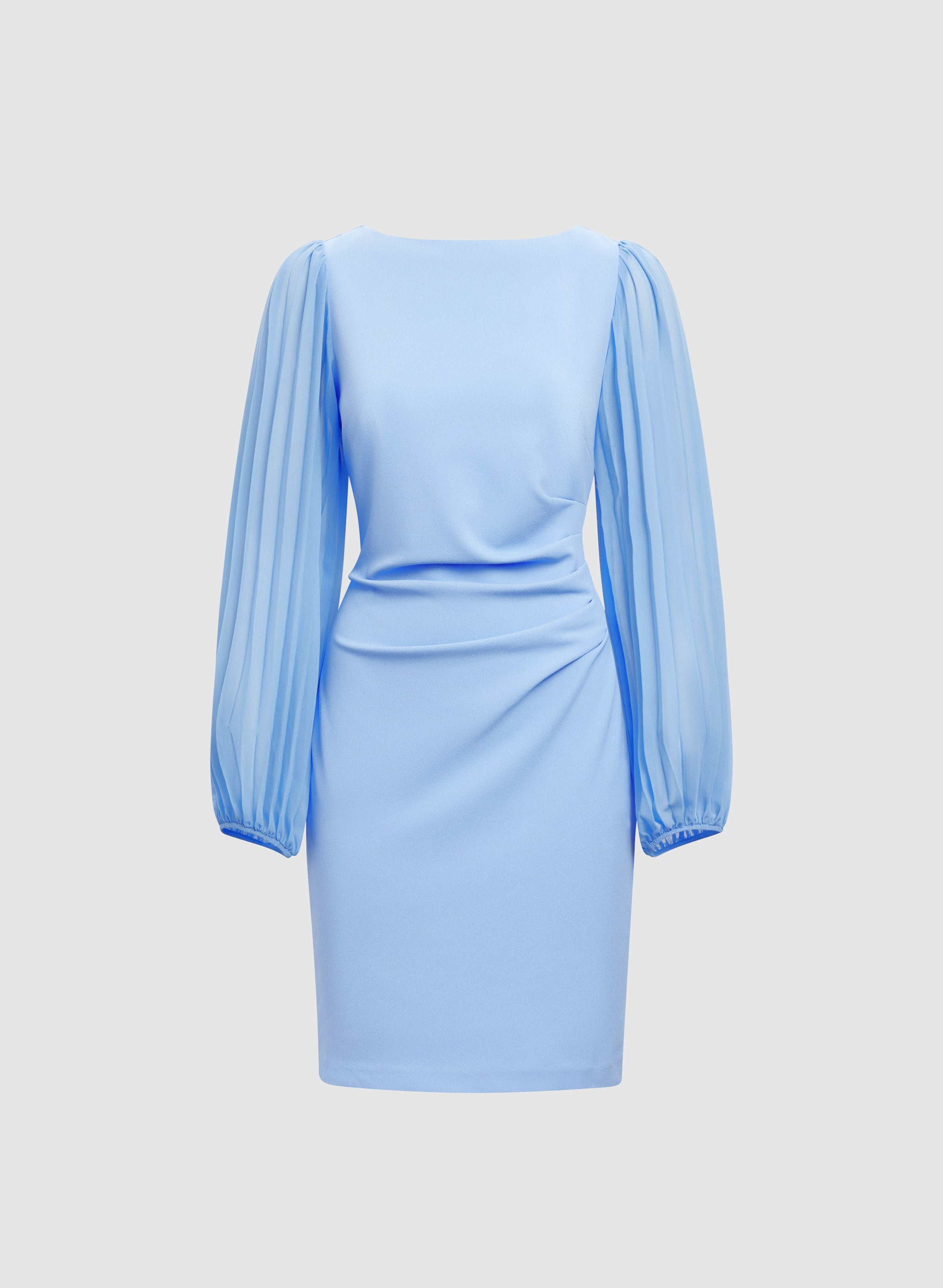 Pleated Chiffon Sleeve Dress