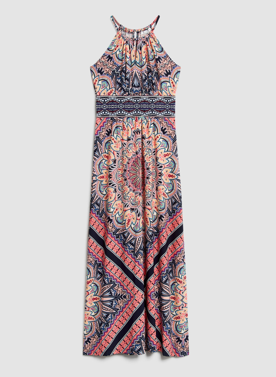 Mixed Print Maxi Dress
