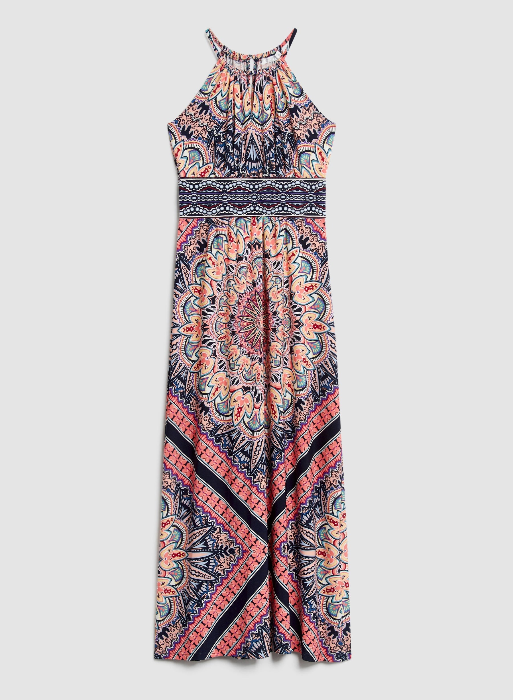 Mixed Print Maxi Dress