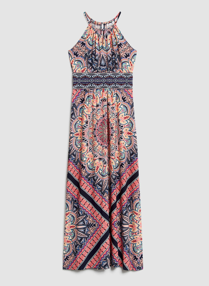 Mixed Print Maxi Dress