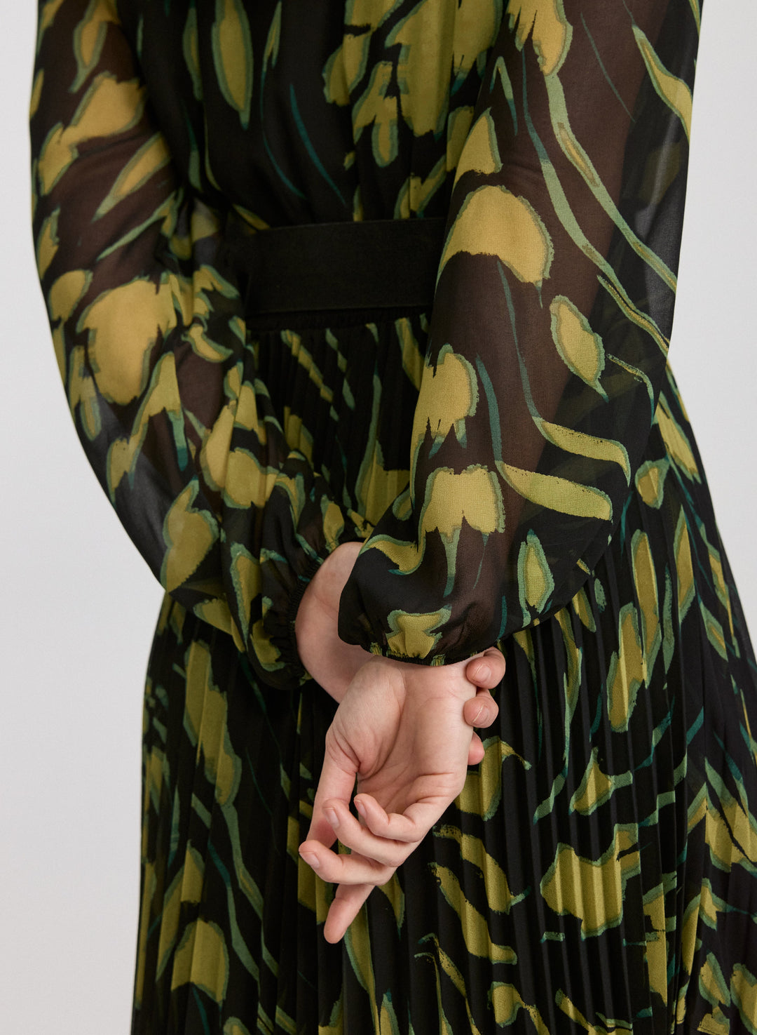 Pleated Chiffon Dress
