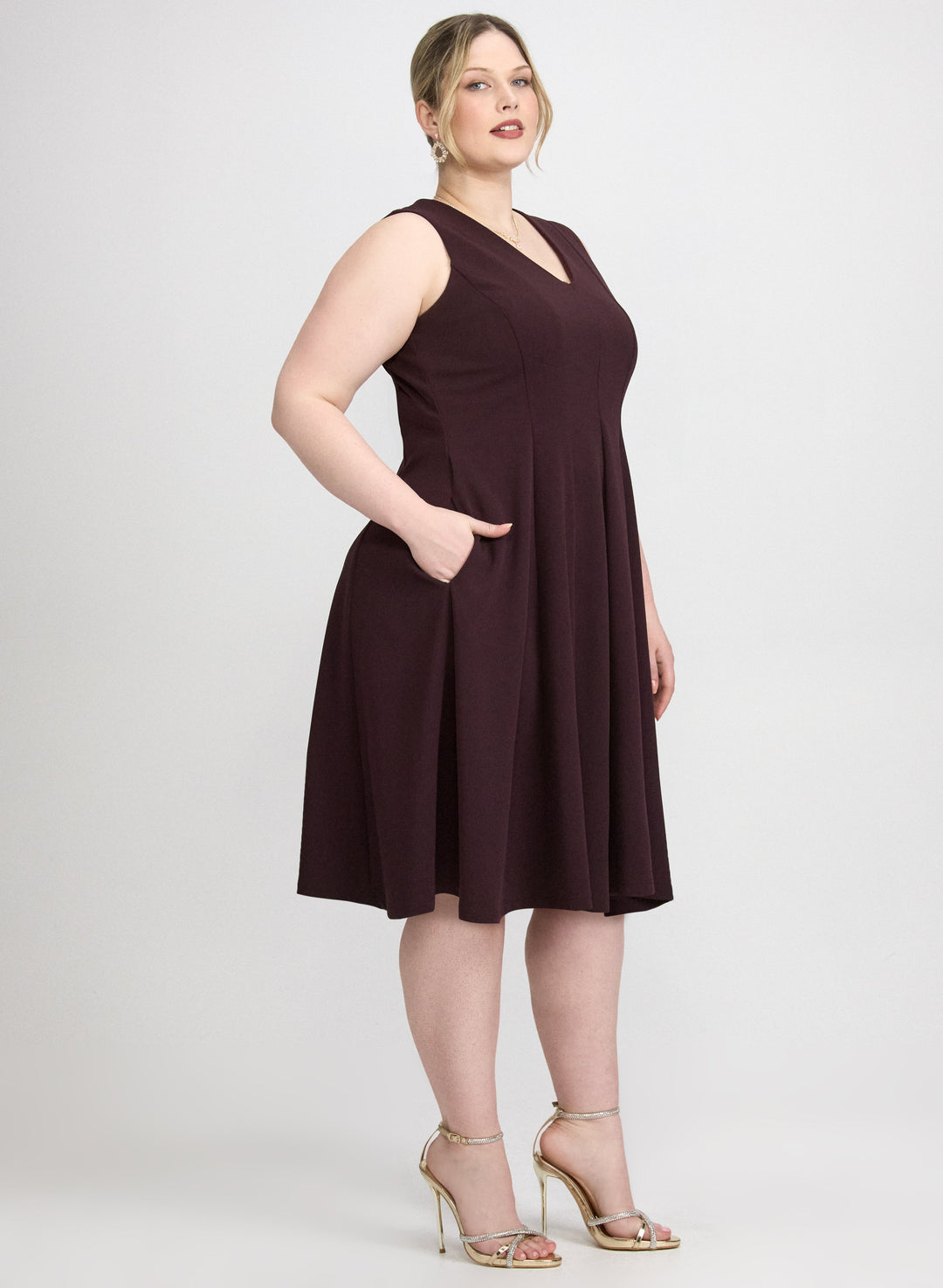 Crepe Fit and Flare Dress