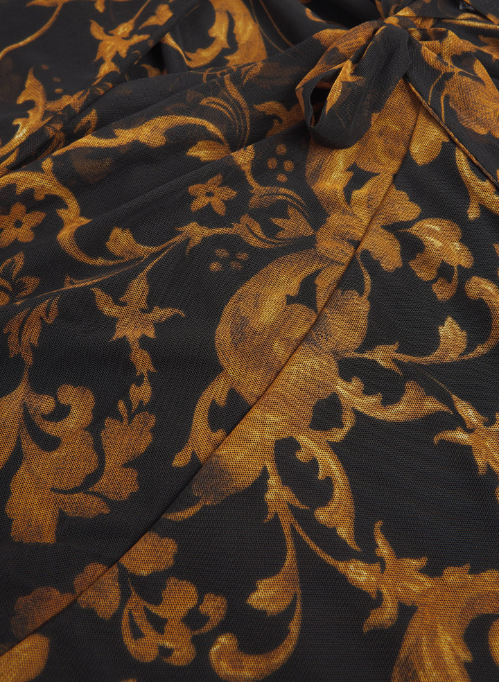 Paisley Faux-Wrap Dress