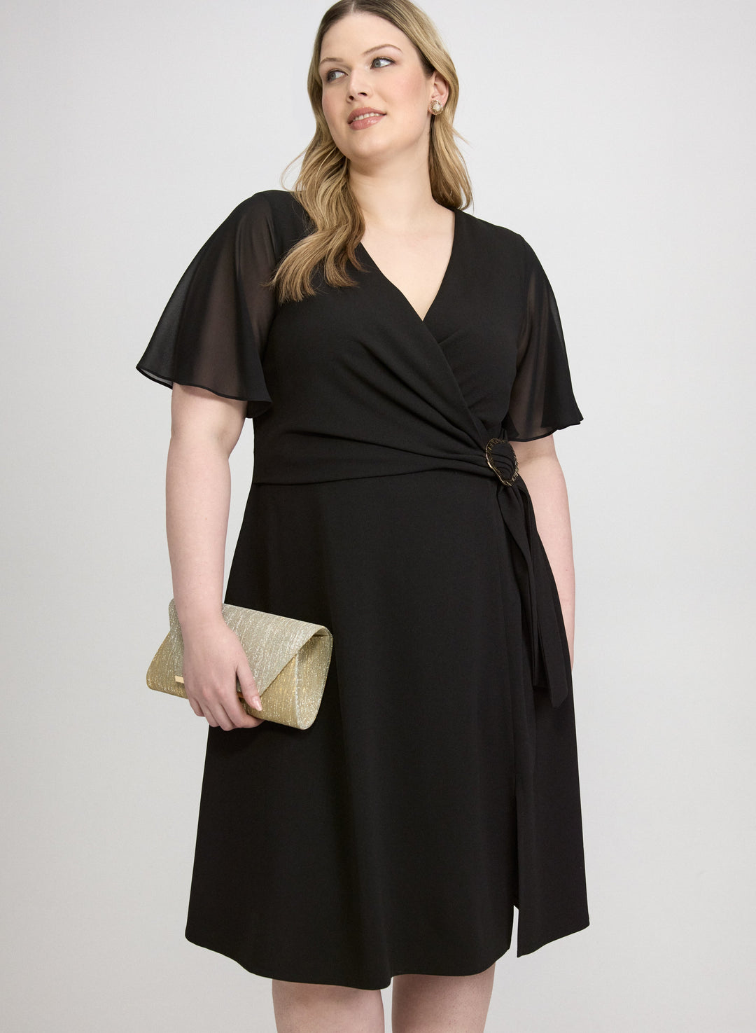 Cross-Over Crepe Dress