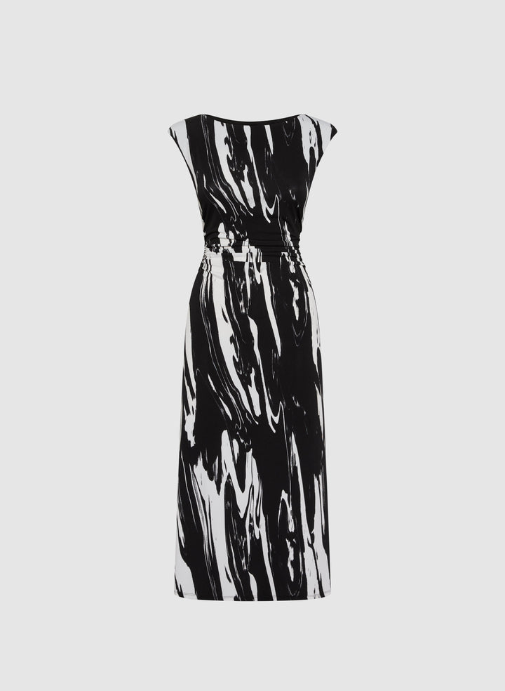 Brush Paint Print Dress