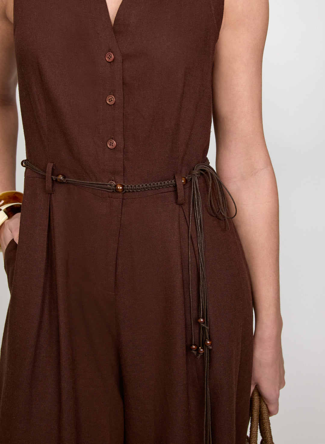 Wide-Leg Belted Jumpsuit