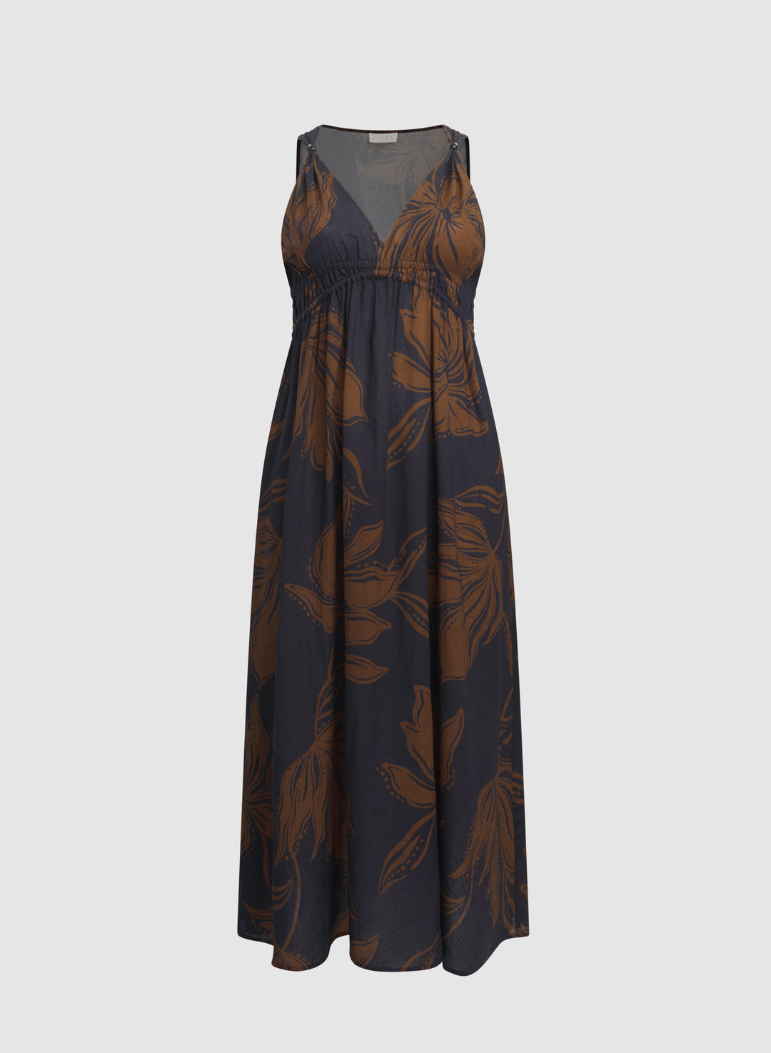 Leaf Print Maxi Dress