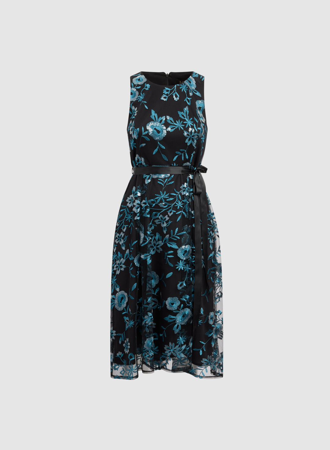 Sequined Floral Embroidery Dress