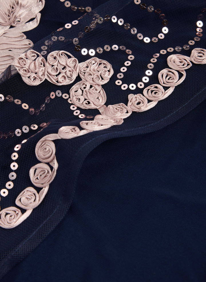 Floral Embroidered Jacket & Dress Set