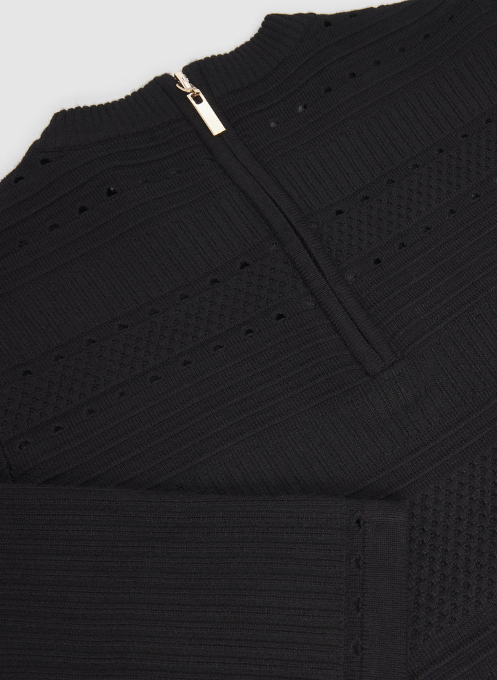 Pointelle Detail Knit Dress