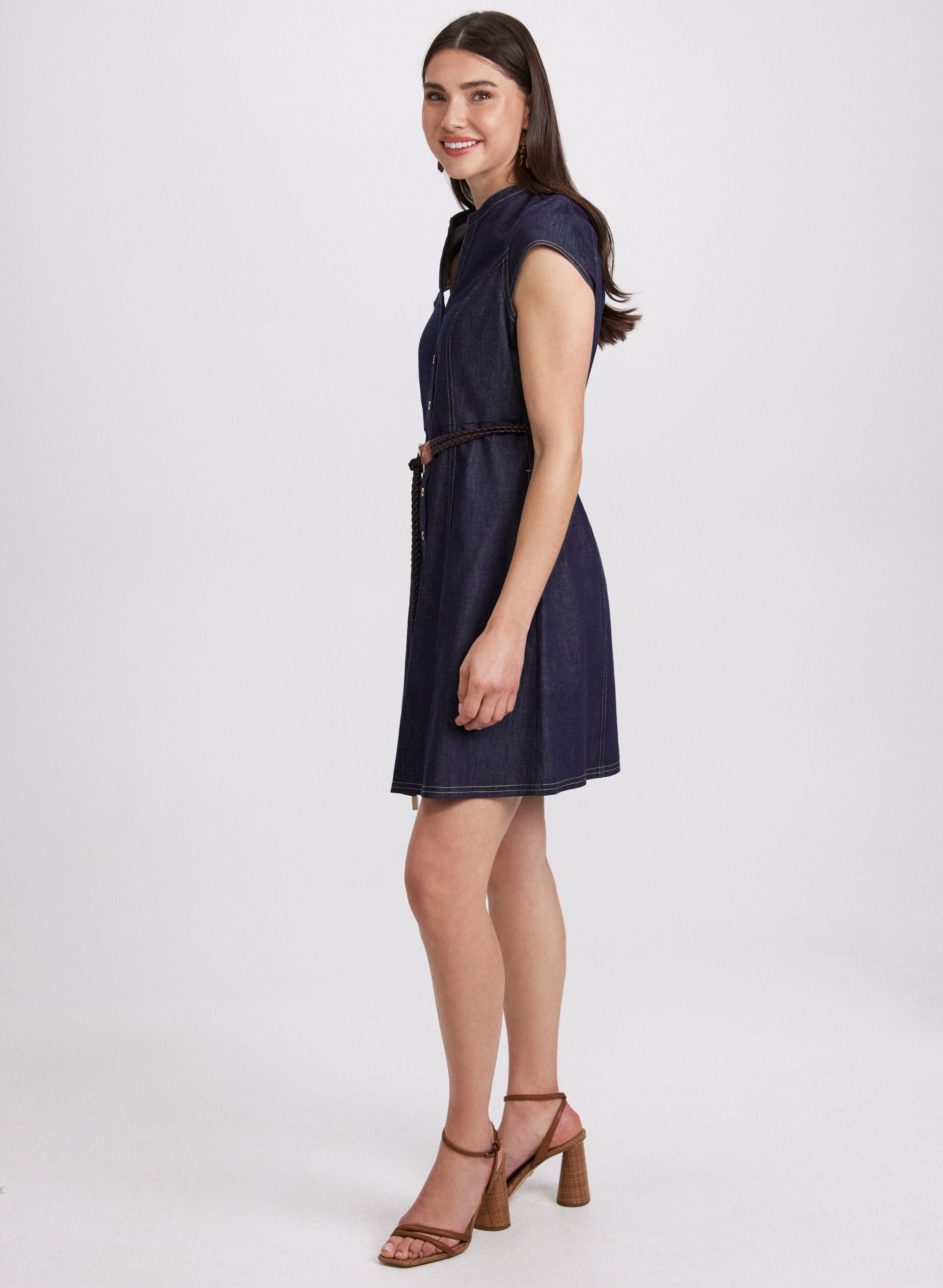 Denim Button-Down Dress