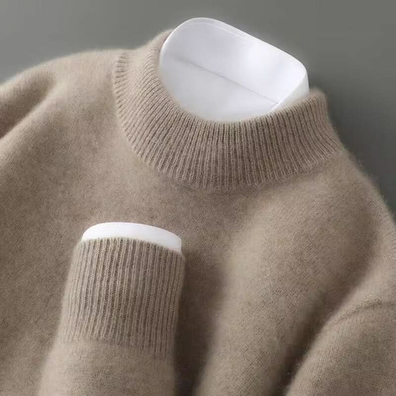 Callista | Women's Cashmere Sweater - Crew Neck Ribbed Trim Soft Knit