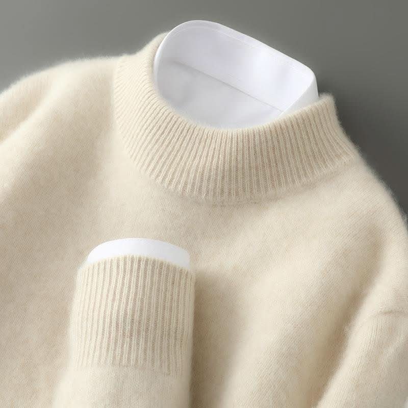 Callista | Women's Cashmere Sweater - Crew Neck Ribbed Trim Soft Knit