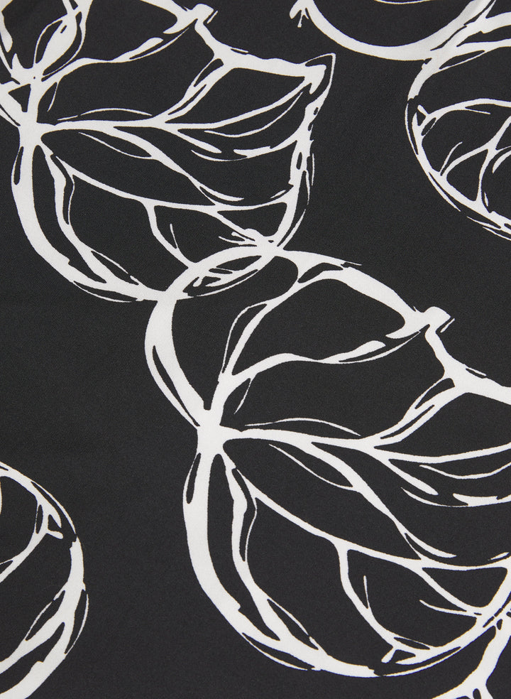 Leaf Print Maxi Dress
