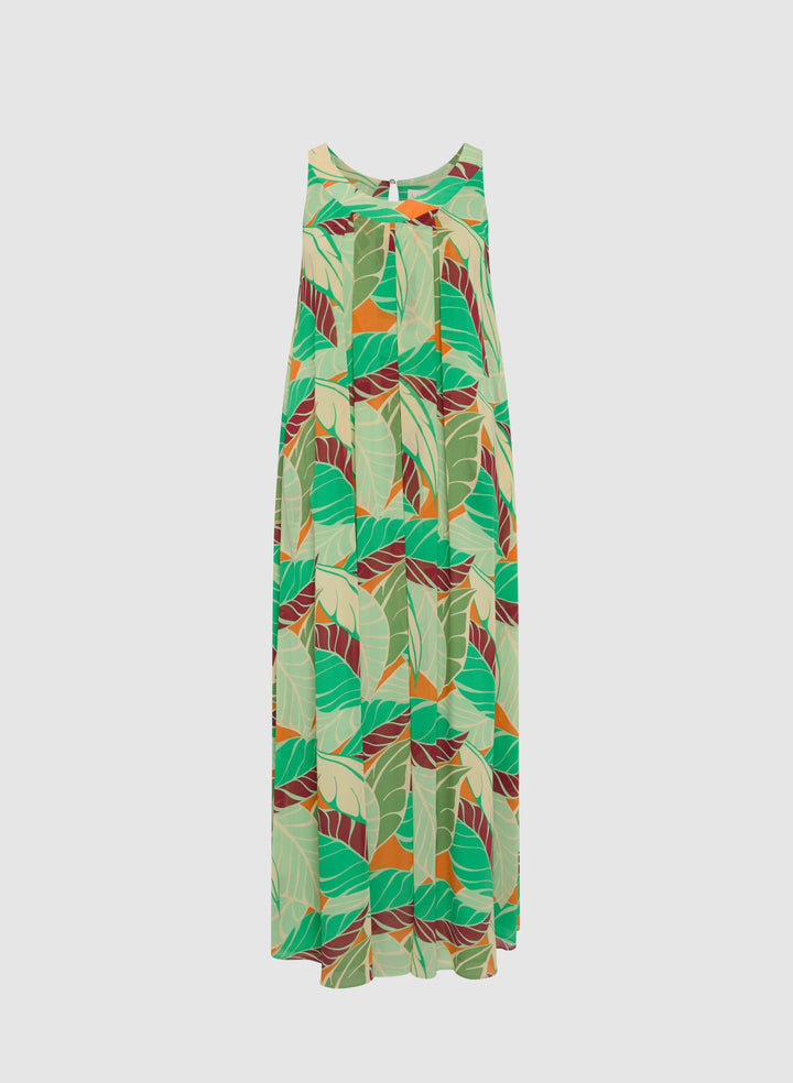 Palm Print Maxi Dress