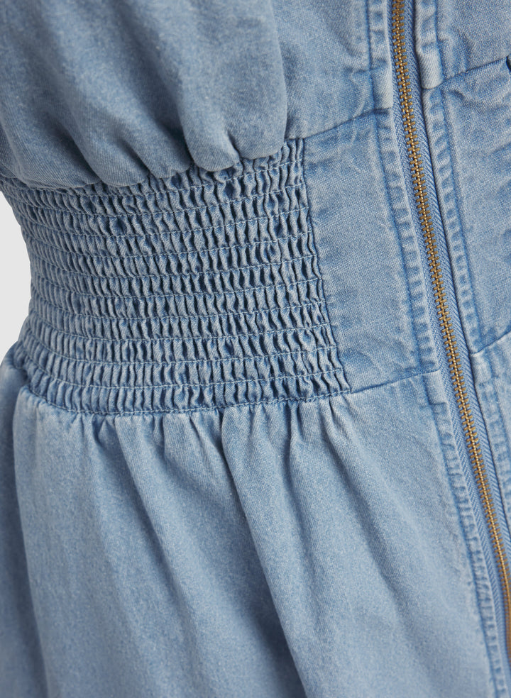 Cotton Zip-Front Dress