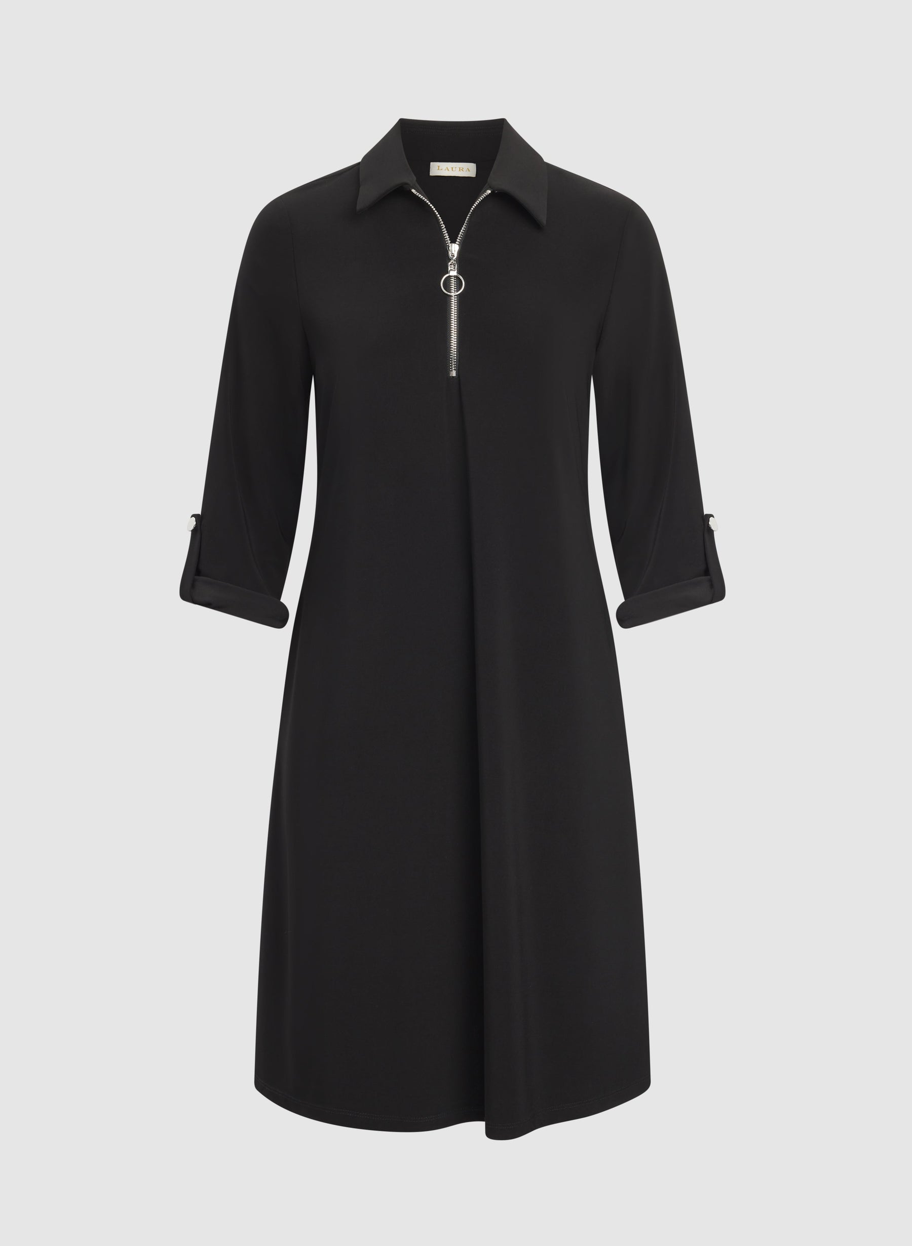 Half-Zip Jersey Dress