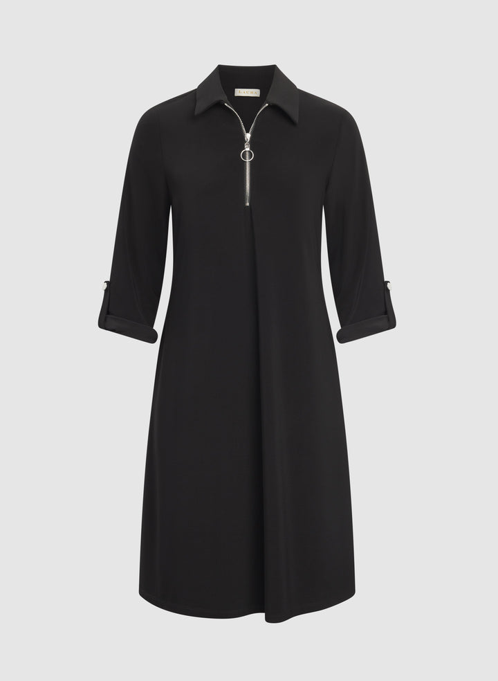 Half-Zip Jersey Dress