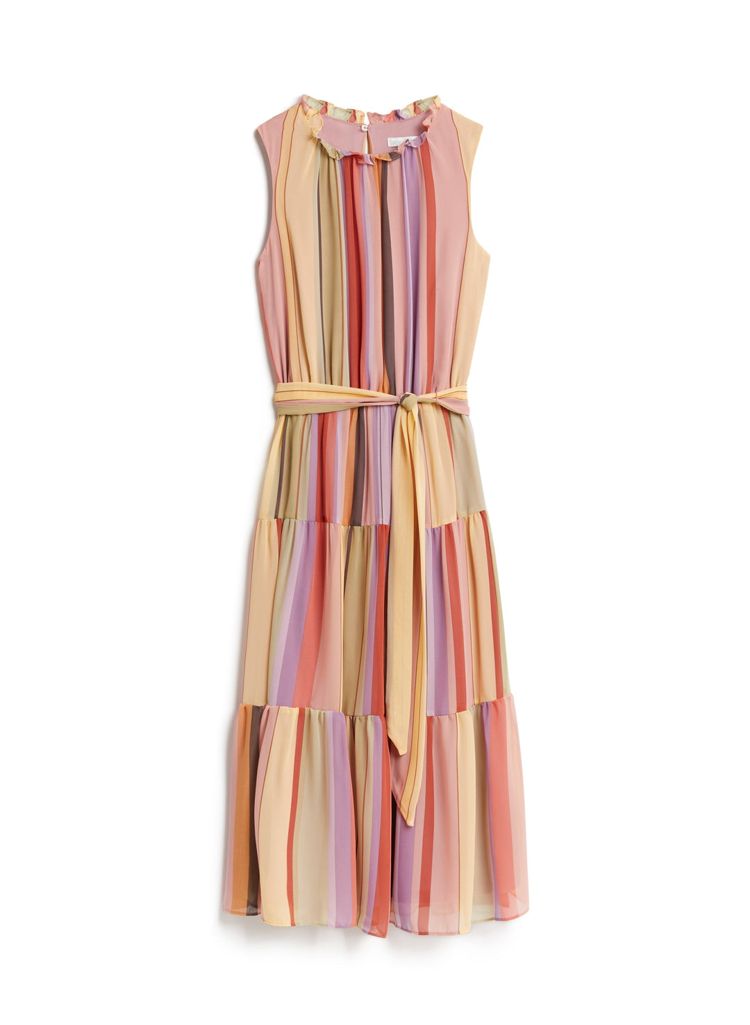 Striped Tiered Midi Dress