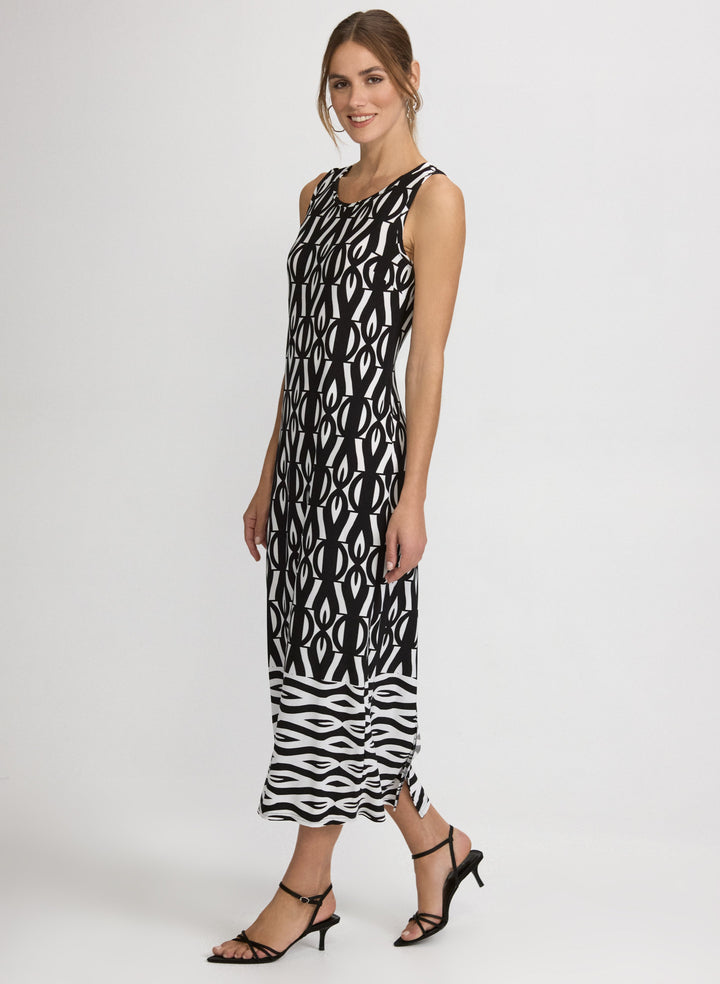 Contrast Geometric Print Dress