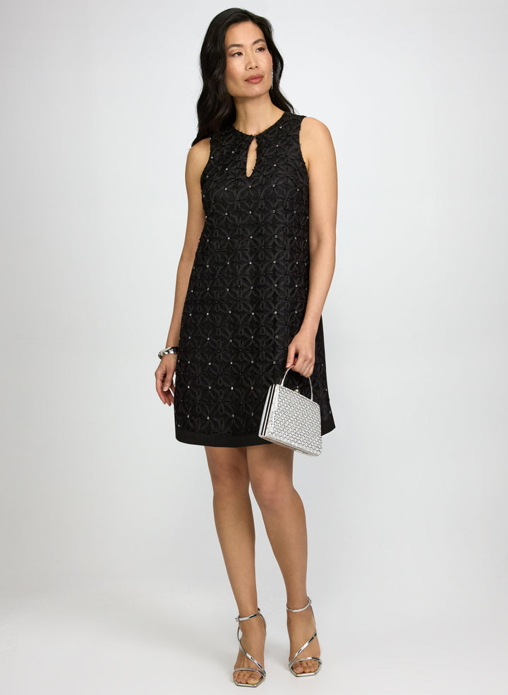 Floral Pattern & Rhinestone Dress