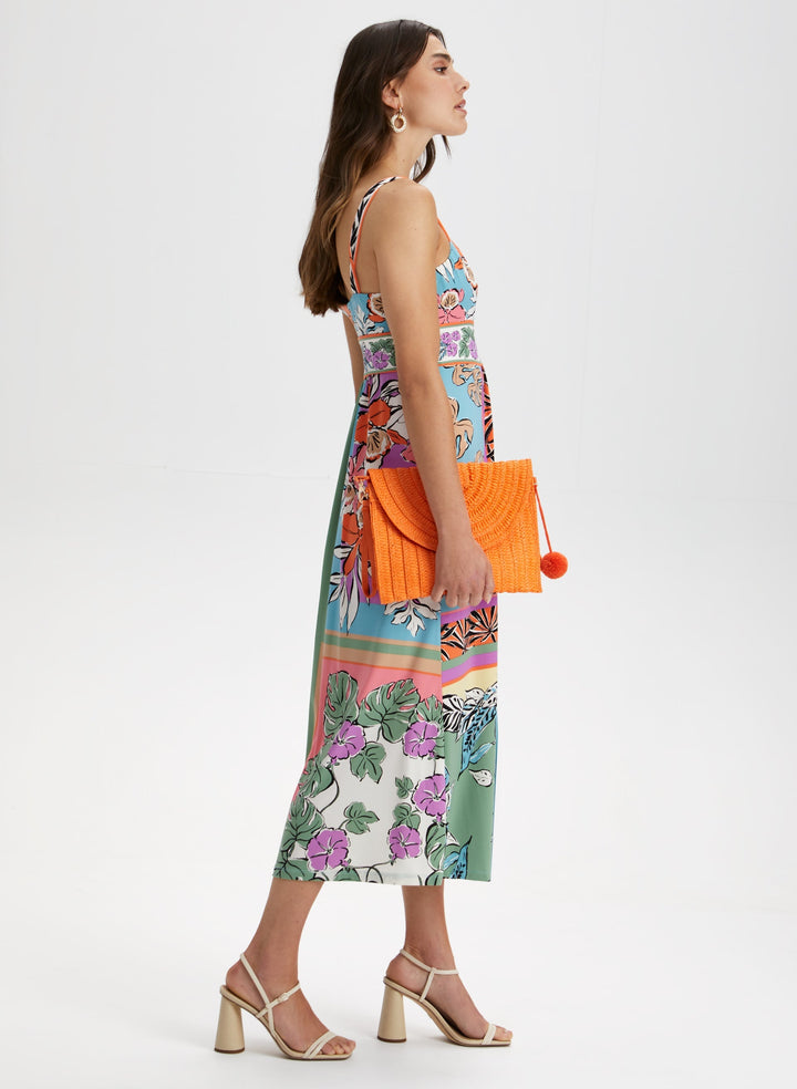 Tropical Print Maxi Dress