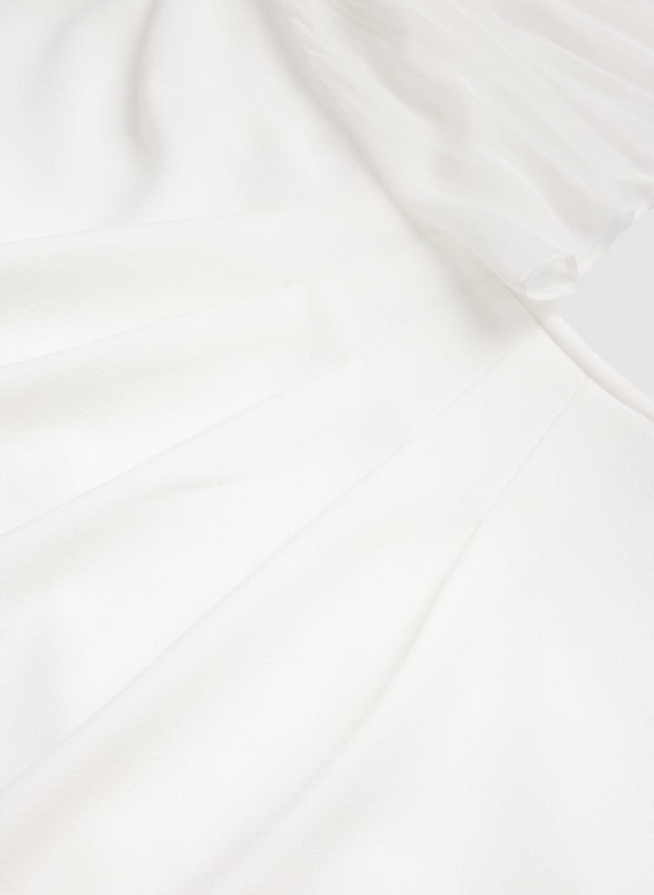Pleated Chiffon Sleeve Dress
