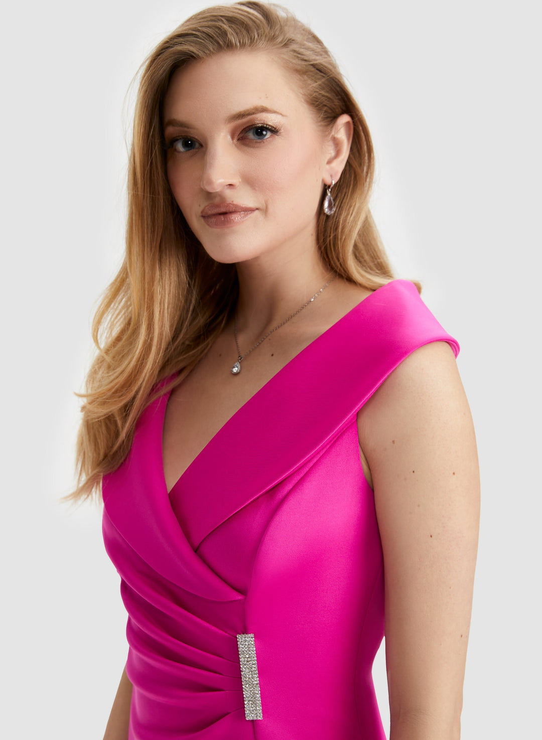 Rhinestone Detail Wrap Dress