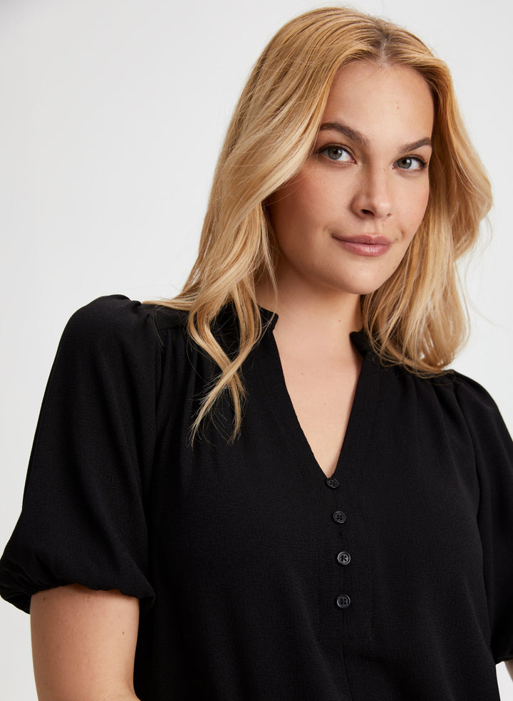 Short Puffed Sleeve Dress