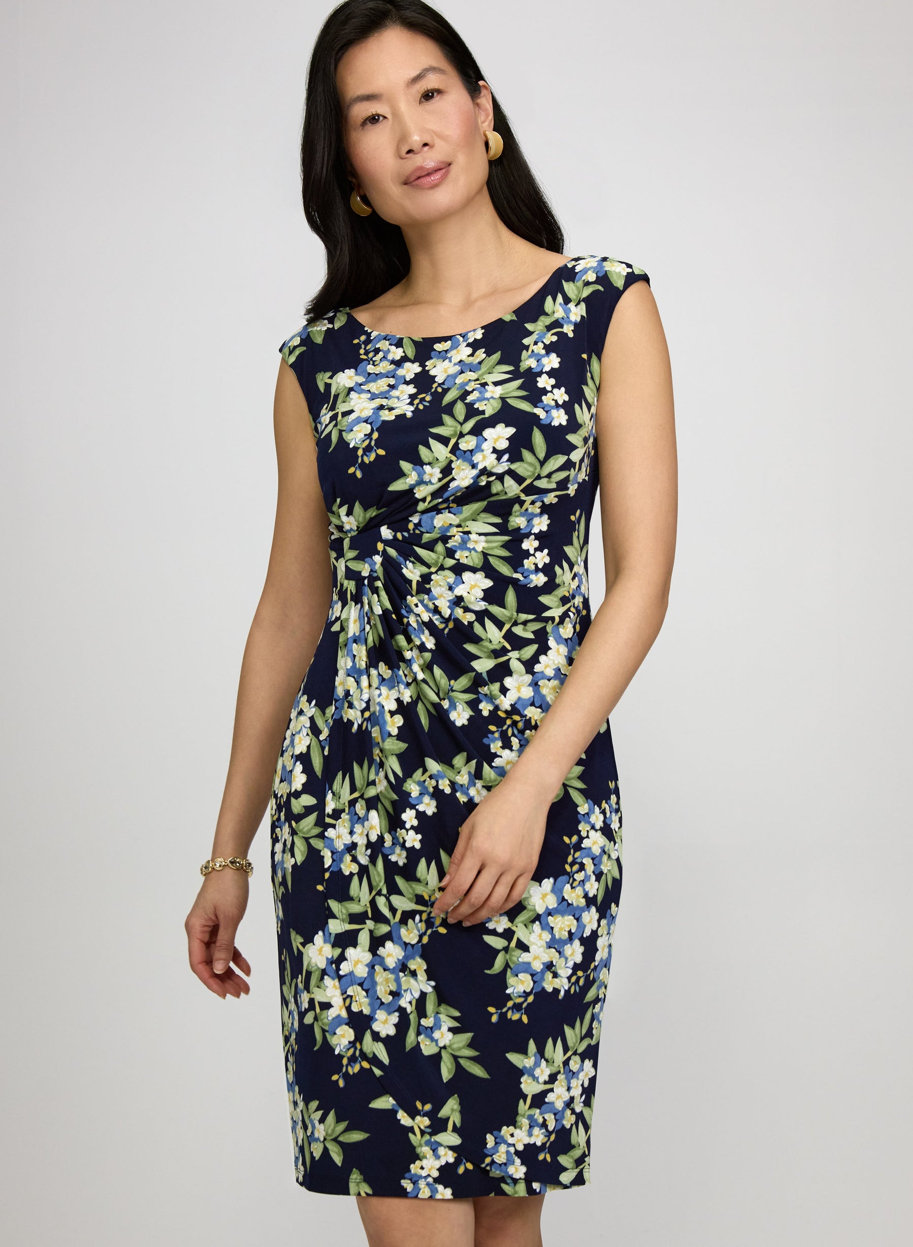 Floral Draped Dress