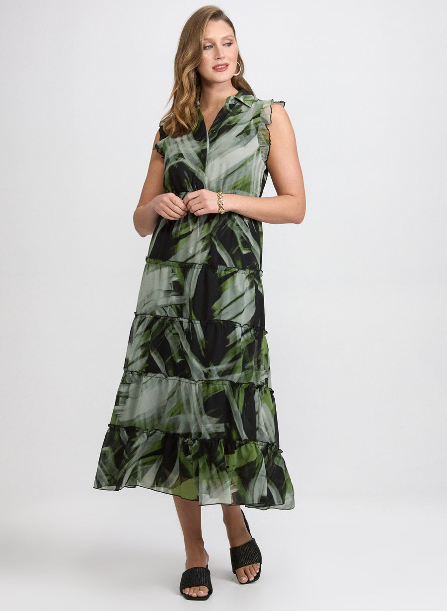 Abstract Tiered Dress