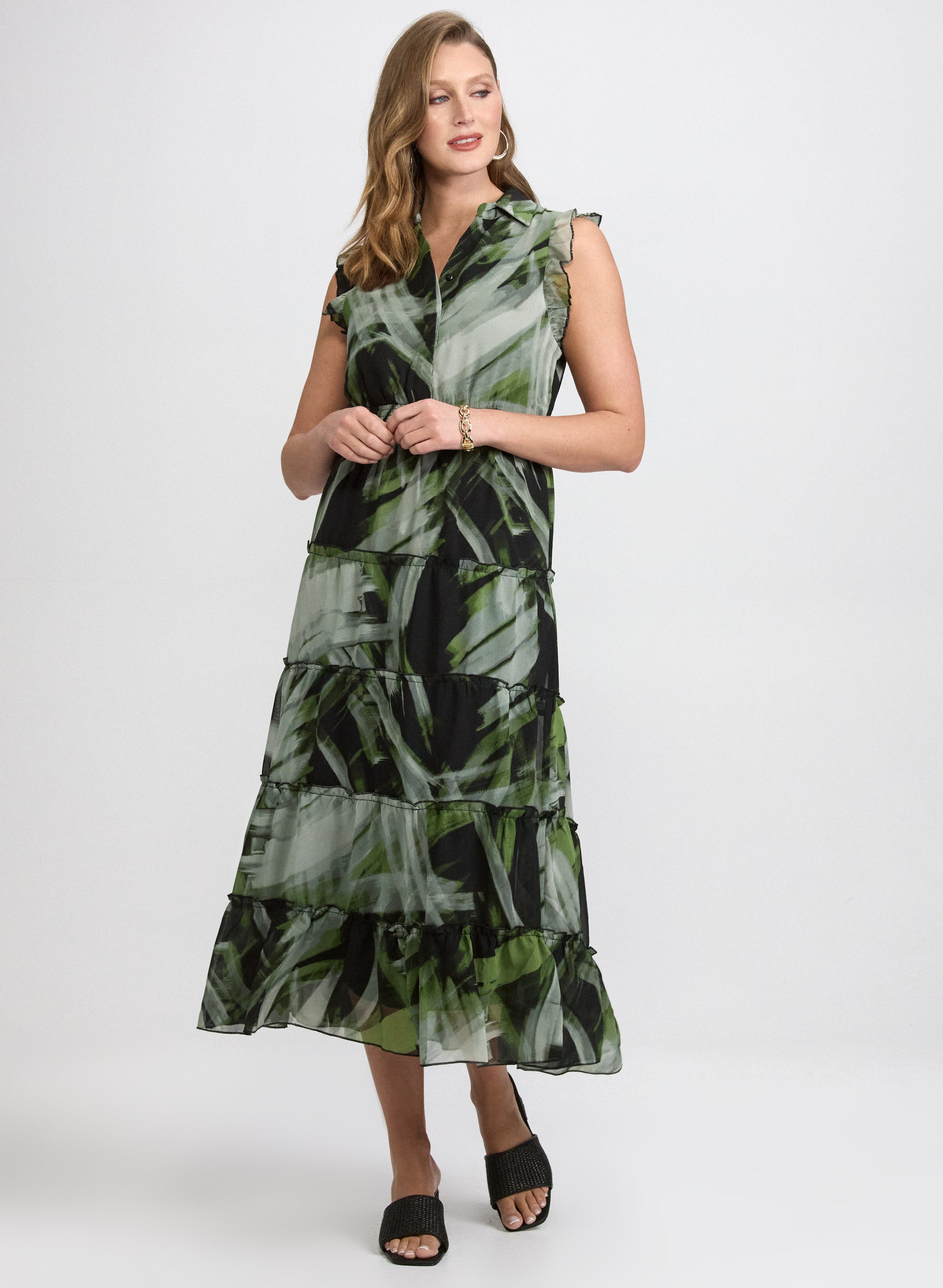Abstract Tiered Dress
