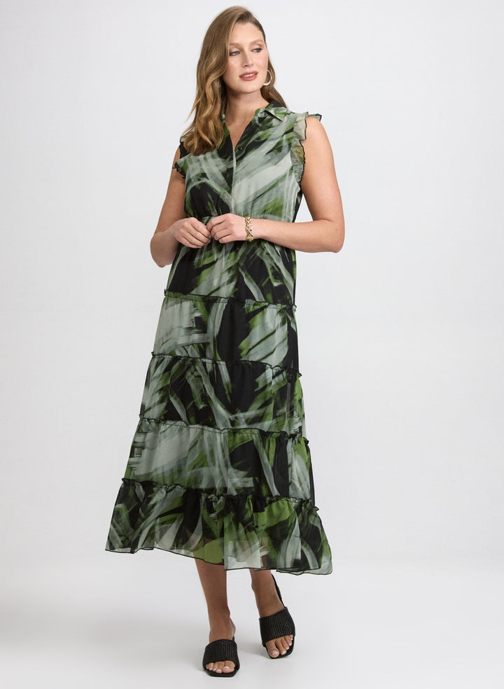 Abstract Tiered Dress